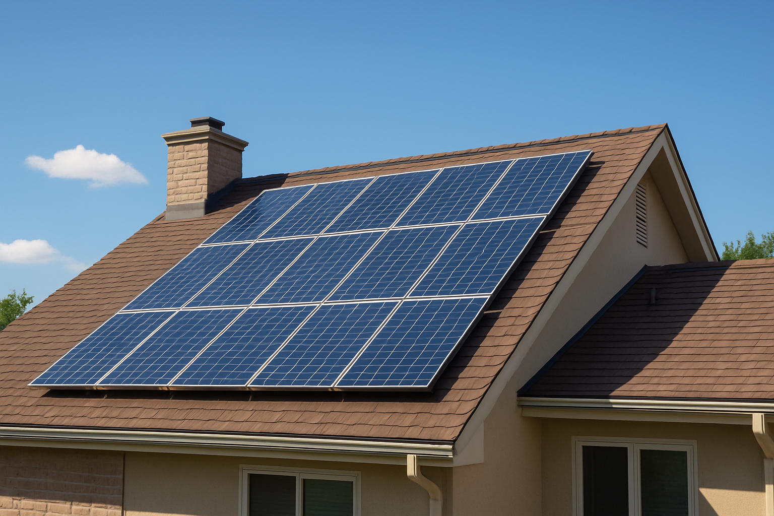 A residential roof with solar panels installed, highlighting energy-efficient solutions for sunny climates